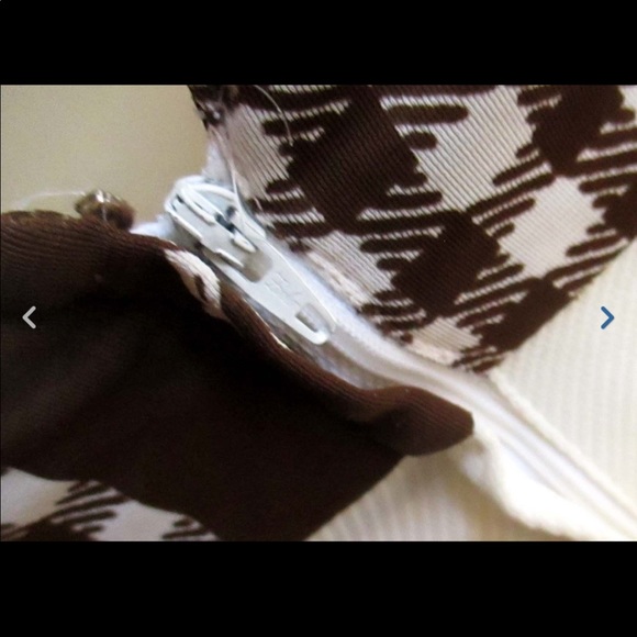 Vtg 70s Polyester BRN//WHT TENNIS/GOLF PRINT DRESS - Picture 7 of 8